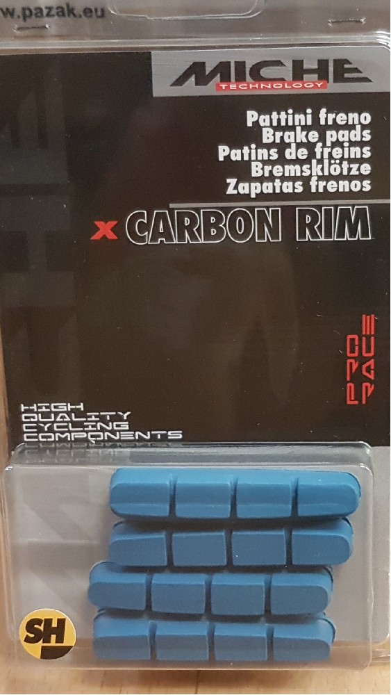 brzdové špalky MICHE X-Carbonio Shimano modré