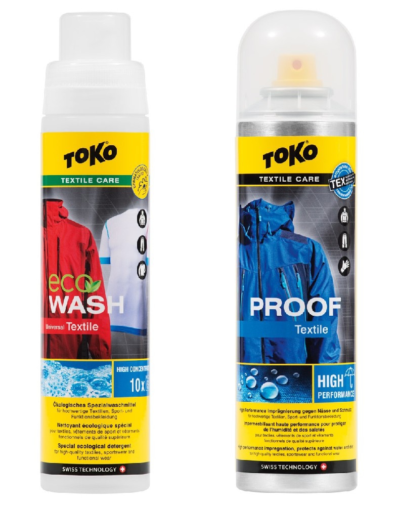 duo pack TOKO Textile Proof & Eco Textile Wash 2x250ml