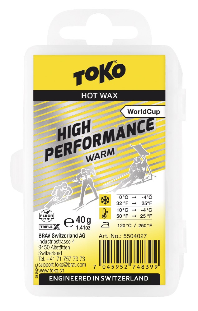 vosk TOKO High Performance TripleX WC 40g žlutý 0/-4°C