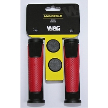 gripy WAG double D černo/červené 125mm
