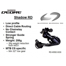 přehazovačka Shimano Deore RD-M592 SGS 9s, černá shadow