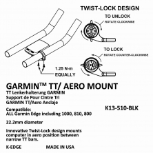 držák computeru K-EDGE Garmin TT/AERO black, 22.2