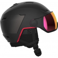 lyžařská helma SALOMON Pioneer LT Visor Sigma black/goji red 22/23