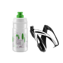 láhev s košíkem  ELITE KIT CEO blk/wh+clear/green